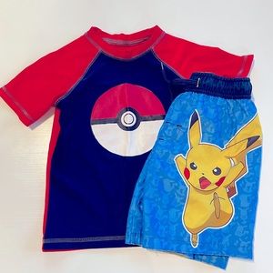 EUC Boys Pokemon XS Swim Outfit